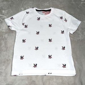 Denim & Flower Boys White w/ Patriotic Eagles Tshirt | Size 5/6 or 110cm
